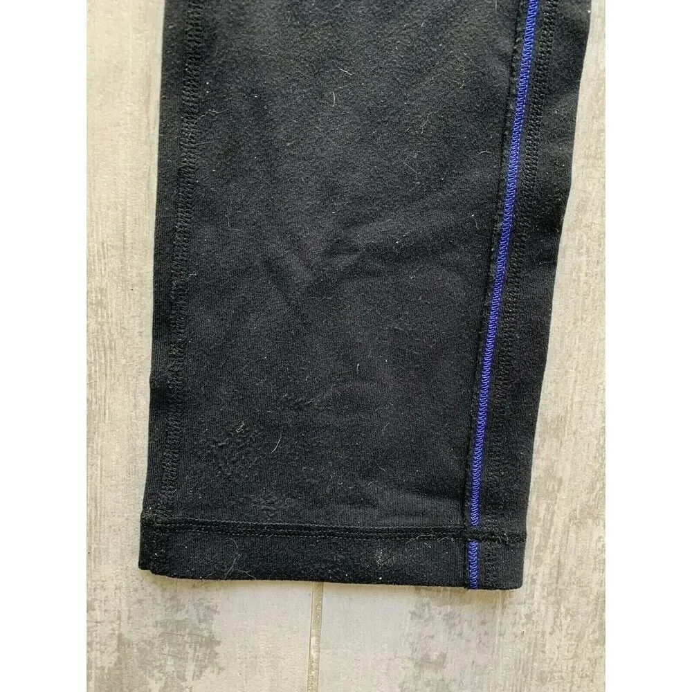 LULULEMON Black Straight Leg Luon Leggings Pants RARE VINTAGE Back Butt Pocket 6